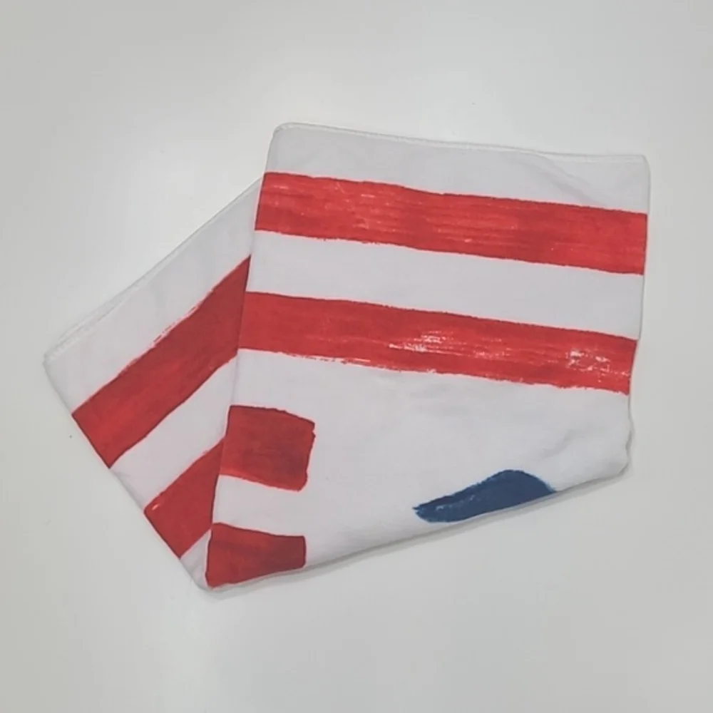 Hollister Graphic Brand Name Logo Swim Towel Striped Flag Beach Pool Blanket